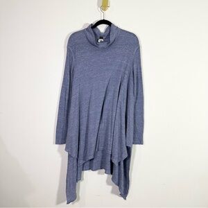 We The Free Light Blue Cowl Neck Waffle Knit Lagenlook Tunic Dress